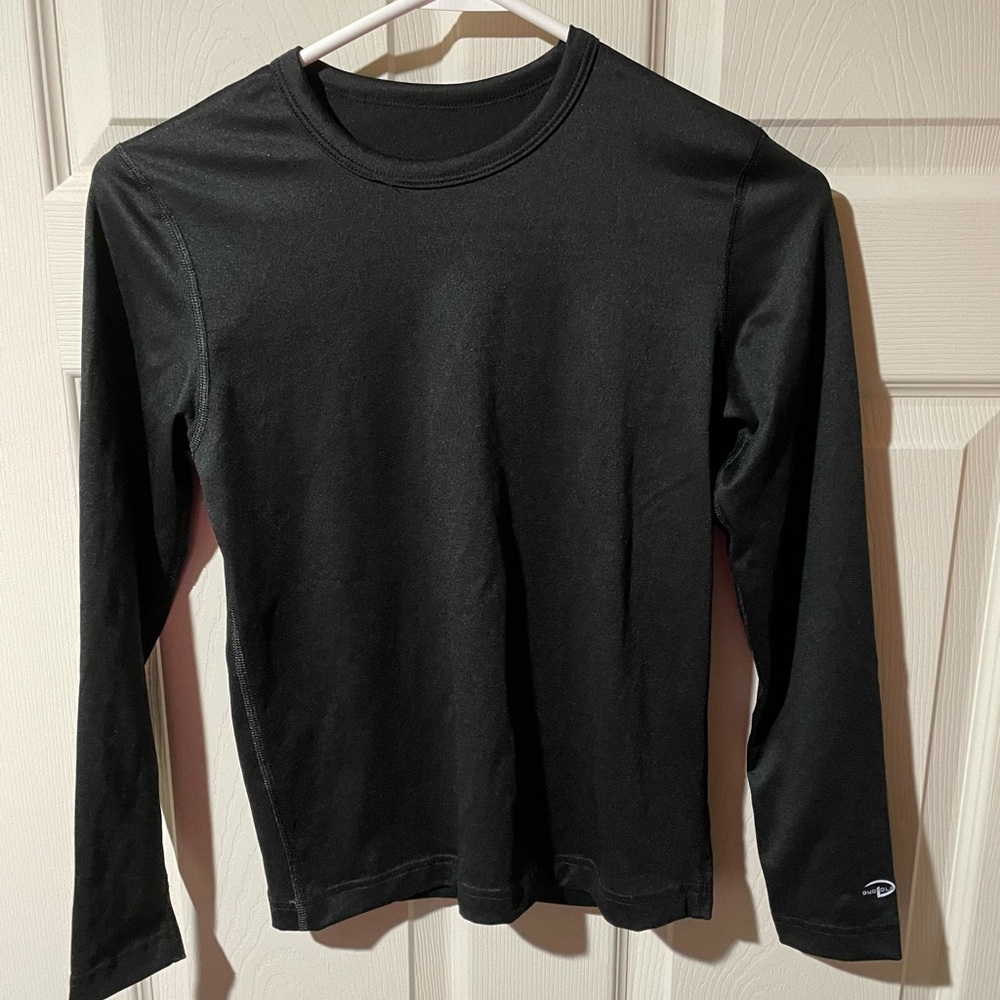 Black long sleeved long underwear top